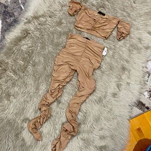 Sexy slinky rugged two piece set